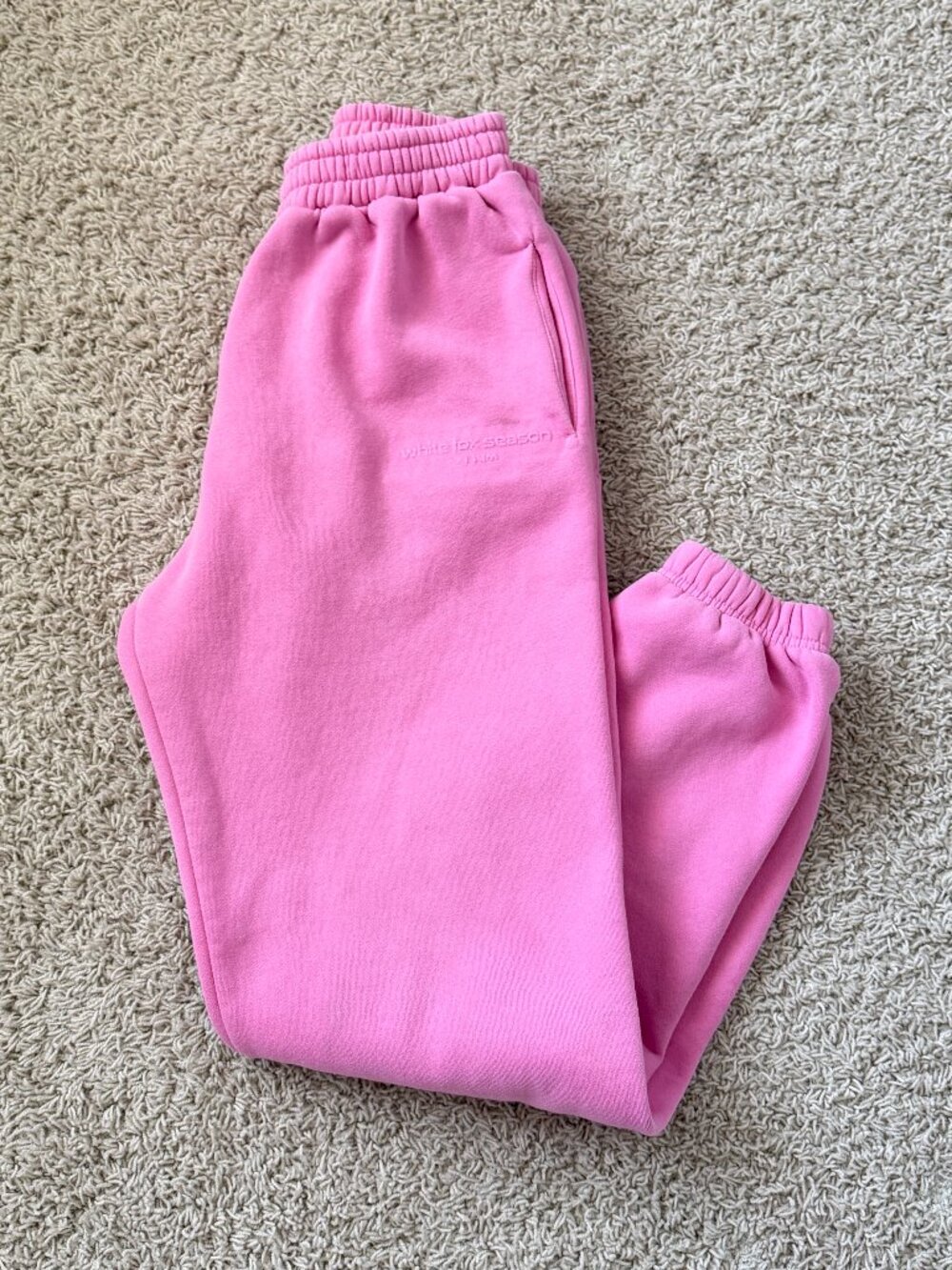 White Fox Pink Fleece Joggers Sweatpants Size S